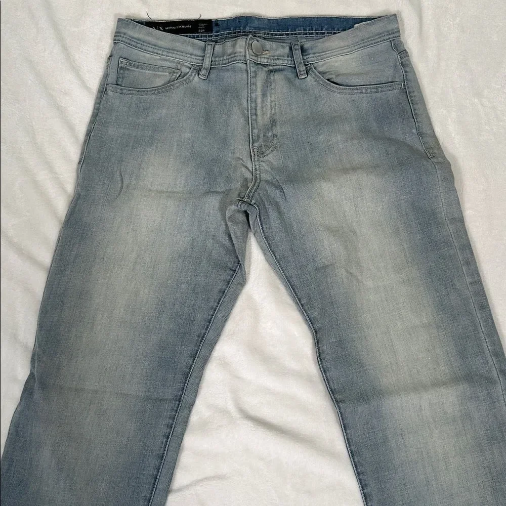Armani Exchange Straight Leg Light Blue Jeans